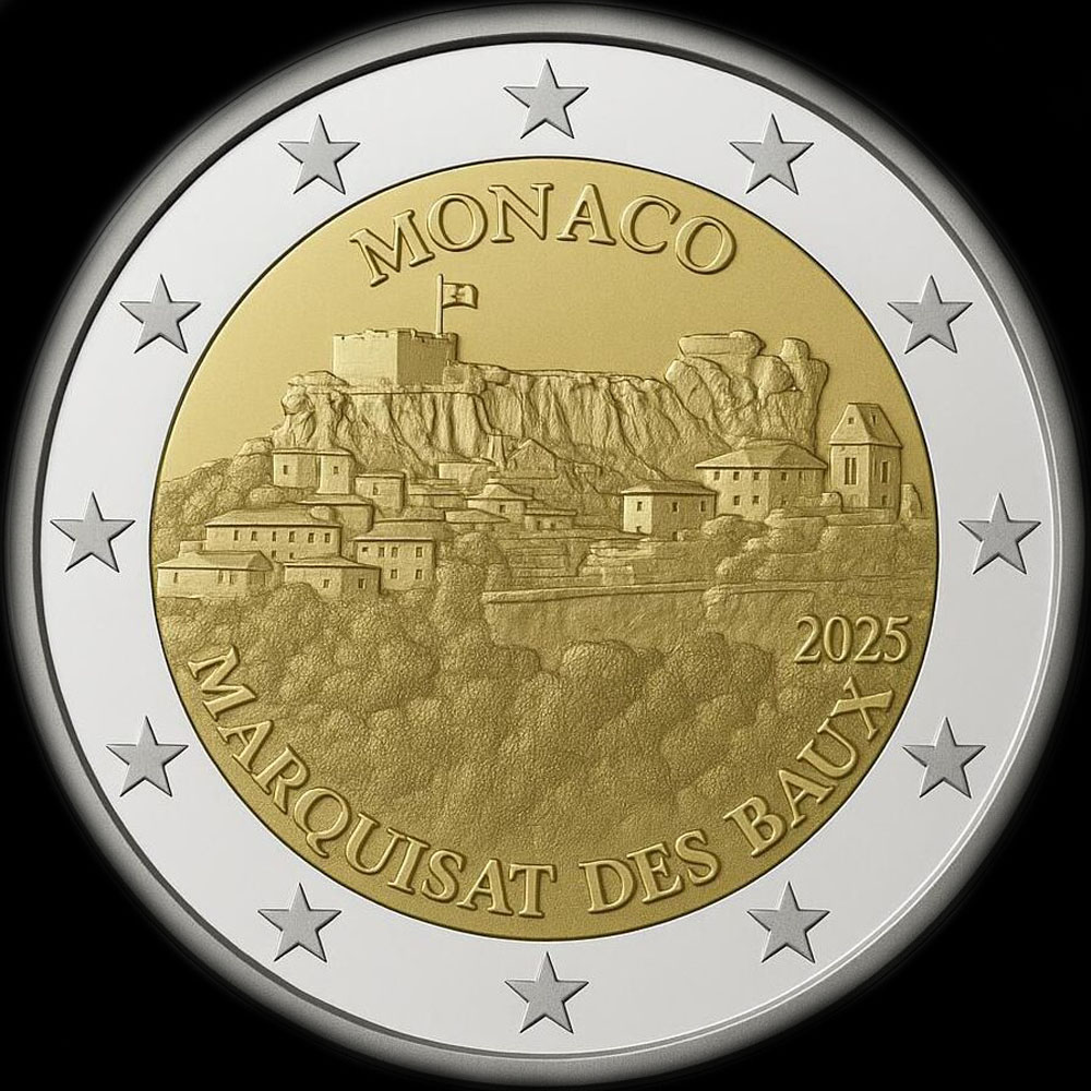 2 Euro Monaco 2025 Marquisat des Baux : Tout sur cette Pi&egrave;ce d'Exception