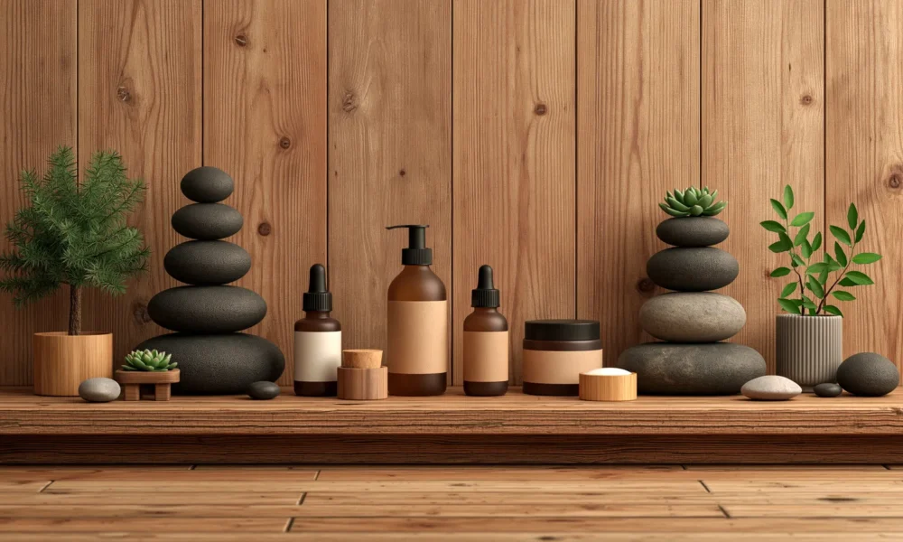 tchitcha. cosmetic packaging on wooden table with stones and 723881dd 3bca 475f 9ff3 45578f32bce9 1 pour petit dejeuner sal&eacute;