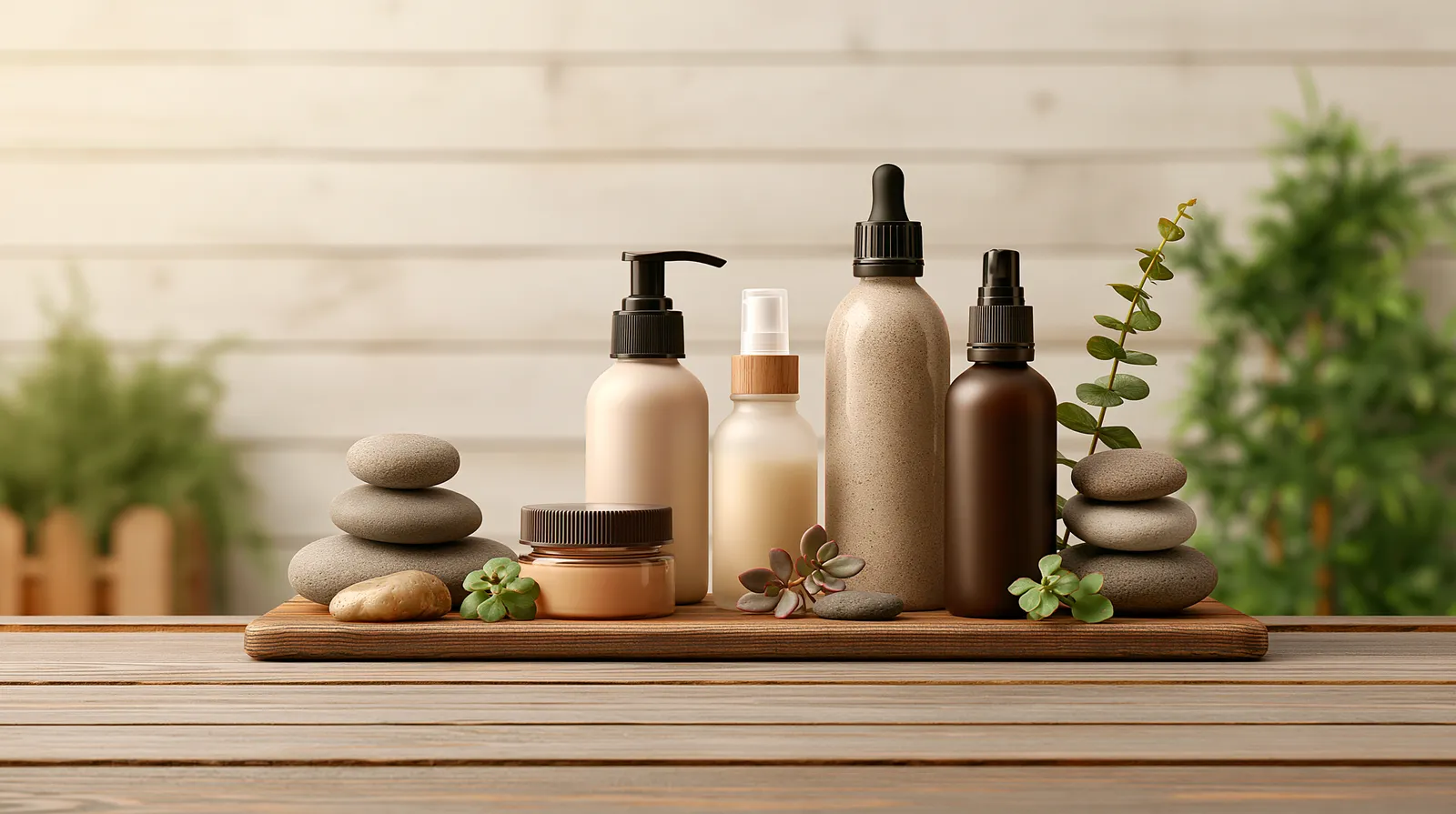 tchitcha. cosmetic packaging on wooden table with stones and 723881dd 3bca 475f 9ff3 45578f32bce9 1 pour plasma marin